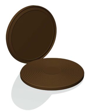 Slipstick CB755 75mm Non-Slip Rubber Floor Protector Pads – Set Of 4, 3-Inch Round, Chocolate Brown, For Furniture, Appliances & Plant Pots