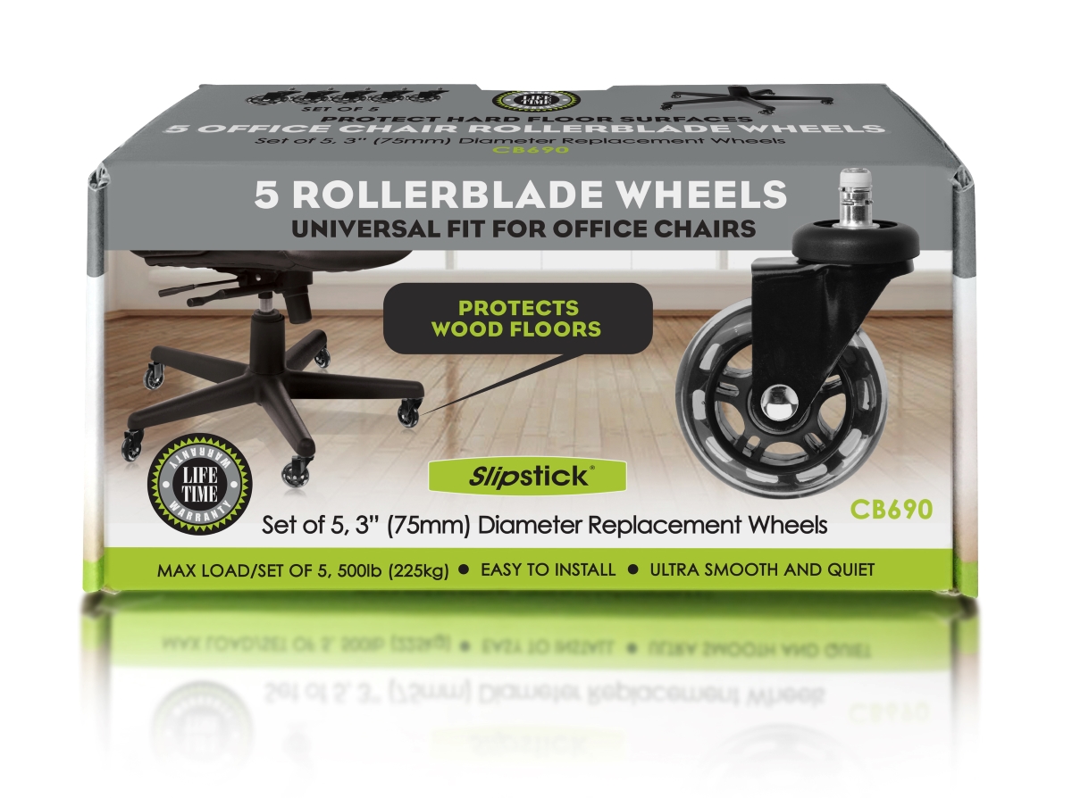 thumbnail image 2 of Lifelong Office Chair Wheels Replacement Rubber Chair Casters For Hardwood Floors And Carpet, Set Of 5, Stem Casters, Heavy Duty Office Desk Casters 2 of 14