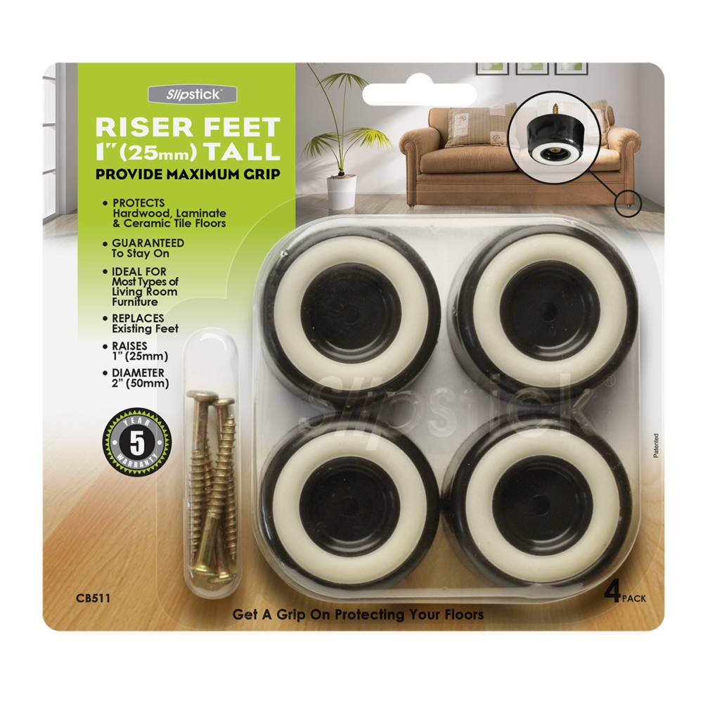Felt Riser Kit Attachable Furniture Risers for Beds & Chairs | Slipstick