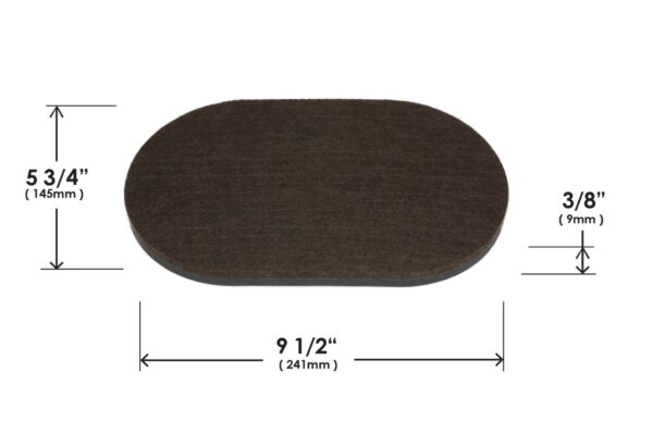 Set of 4 – 9-1/2” x 5-3/4” (241 x 145mm) Felt Furniture Sliders, Brown – CB139 - Image 7