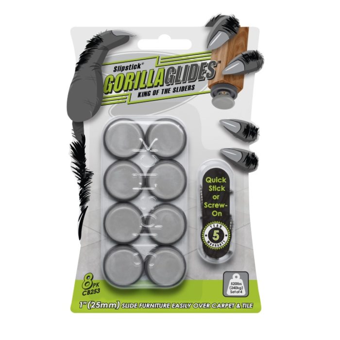 GorillaGlides CB504 Replacement Slider Caps - 8-Pack For CB503 2-Inch Plastic Furniture Glides, Snap-In Easy Install - View #8