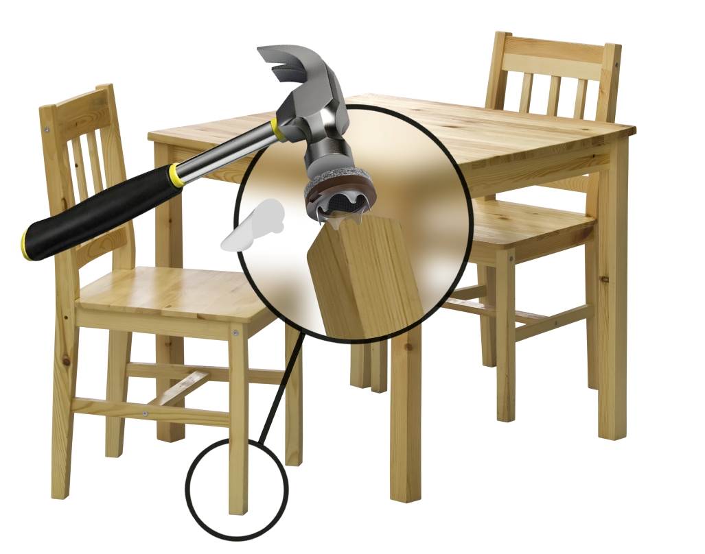 CB (WR) Gorilla Felt Serrated Ring Leg Tap In Table Setting Chair Upgrade