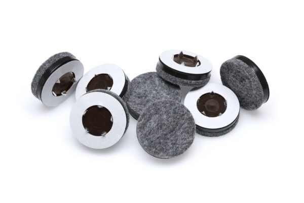 Set of 8, 1-1/2” (38mm) Tap-in Felt Feet, Brown/Grey – CB270-8 - Image 3