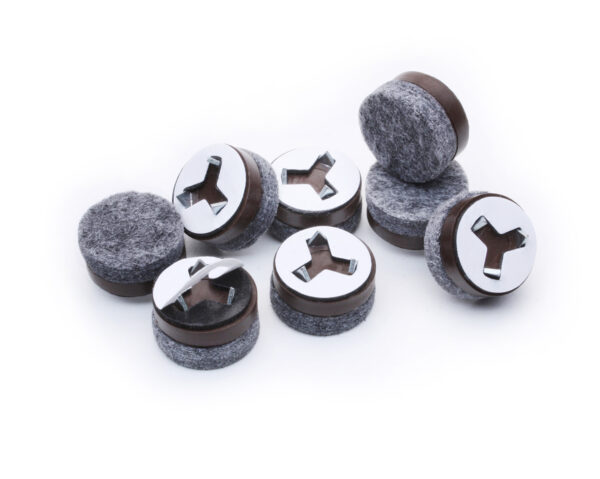 Set of 8, 3/4” (19mm) Tap-in Felt Feet, Brown/Grey – CB240 - Image 3