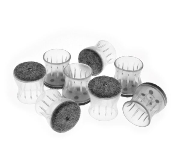 Set of 8 – 23-29mm (15/16” – 1-1/8”) Clear Sleeve Felt with Steel Plate, Clear/Grey – CB184 - Image 8