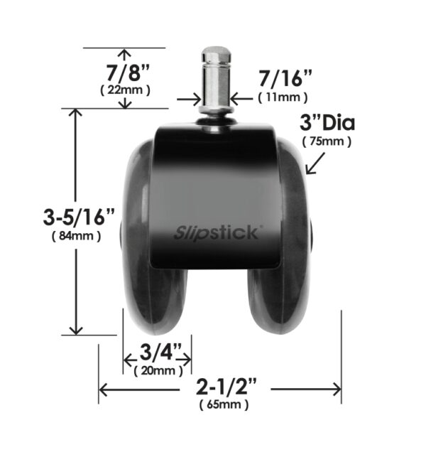CB Inch Dual Bearing Wheels Dimensional Front